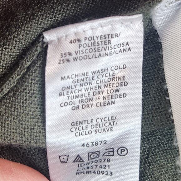 LOFT Cardigan Sweater Women M Olive Green Button Front Long Sleeve - Picture 9 of 10